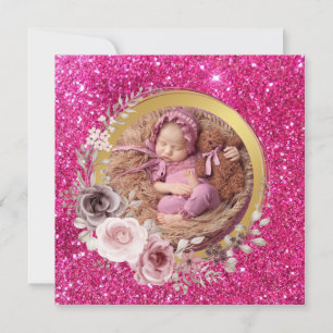 Frohen Muttertag rosa Glitter-Foto  Feiertagskarte