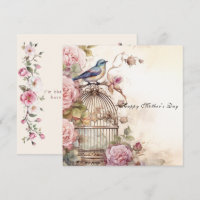 Frohen Muttertag rosa Rosen Blaue Vogel
