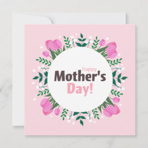 Frohen Muttertag Rosa Tulpen Flach Feiertagskarte
