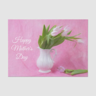 Frohen Muttertag rosa Tulpen in Vasen Seidenpapier