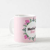 Frohen Muttertag Rosa Tulpen Kaffeetasse (Vorderseite Links)