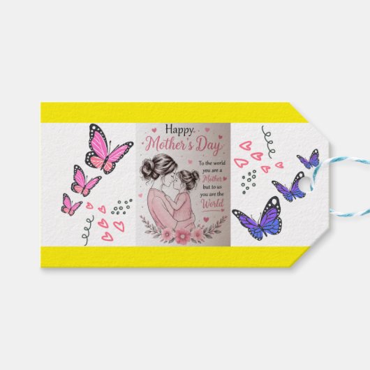Frohen Muttertag Schmetterling  Geschenkanhänger (Vorderseite (Horizontal))