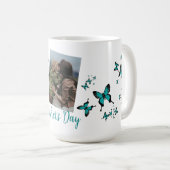 Frohen Muttertag Schmetterling Süßes Foto  Kaffeetasse (VorderseiteRechts)
