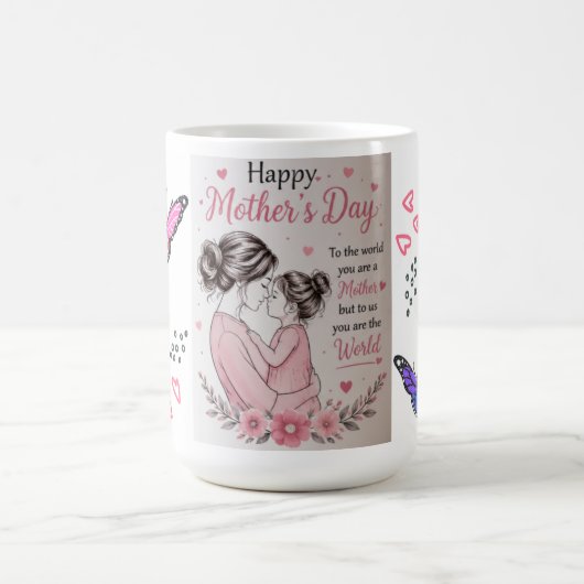 Frohen Muttertag Schmetterling Tasse (Mittel)