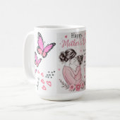 Frohen Muttertag Schmetterling Tasse (Vorderseite Links)