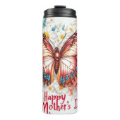 Frohen Muttertag Schmetterlinge & Blumen Thermosbecher (Vorderseite)