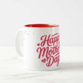 Frohen Muttertag schöne Gestaltung Zweifarbige Tasse (Vorderseite Links)
