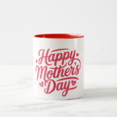 Frohen Muttertag schöne Gestaltung Zweifarbige Tasse (Mittel)