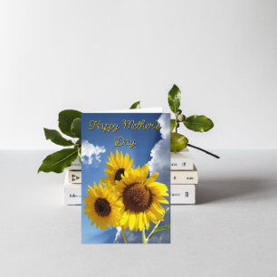 Frohen Muttertag Sonnenblumen-Trio-Zitat Feiertagskarte