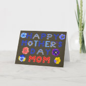 Frohen Muttertag Stiefmütterchen Und Mohn Schrift  Karte (Vorderseite)