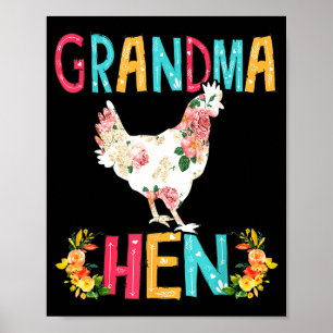 Frohen Muttertag stolze Oma floral Huhn er Poster