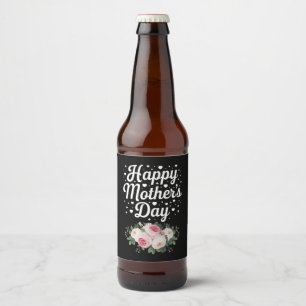 Frohen Muttertag Süße Florale Mutter Oma Ehefrau Bierflaschenetikett