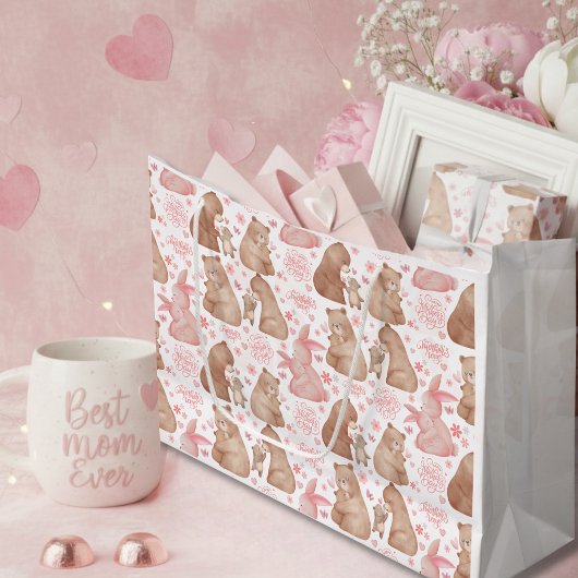 Frohen Muttertag Süßer Bär & Hase Große Geschenktüte