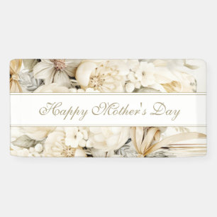Frohen Muttertag Vanillecreme Florale Schrift Banner