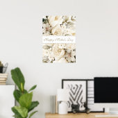 Frohen Muttertag Vanillecreme Florale Schrift Poster (Heimbüro)