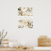 Frohen Muttertag Vanillecreme Florale Schrift Poster (Küche)