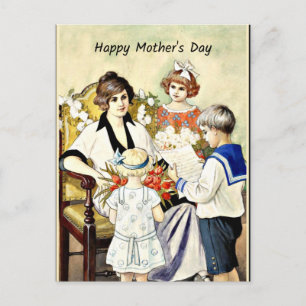 Frohen Muttertag, Vintage-Illustration Postkarte