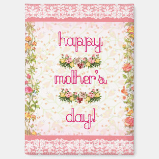 Frohen Muttertag Vintage Rosa Spitze Stil Magnet