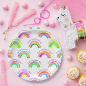 Frohen Muttertag Wasserfarbe Regenbogen Muster Pappteller (Party)