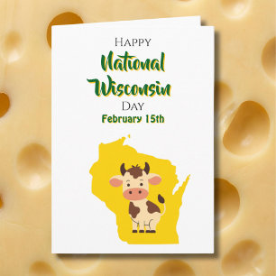 Frohen National Wisconsin Tag! 15. Februar Karte