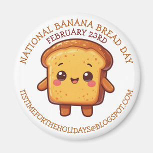 Frohen Nationalen Bananenbrot-Tag   23. Februar Magnet