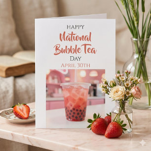 Frohen Nationalen Bubble-Tea-Tag 30. April Karte