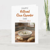 Frohen Nationalen Clam Chowder Tag | 25. Februar Karte (Vorderseite)