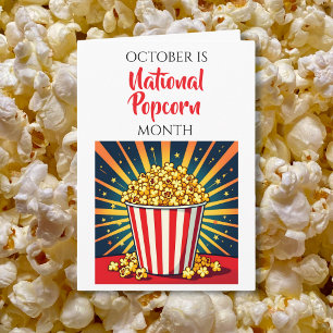 Frohen Nationalen Popcorn-Monat! Oktober Karte