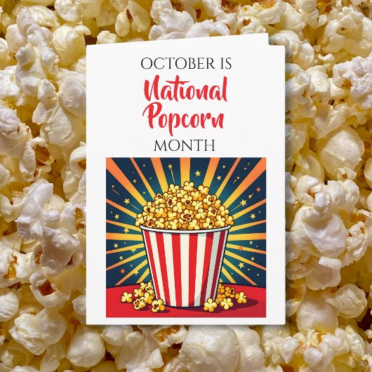 Frohen Nationalen Popcorn-Monat! Oktober Karte