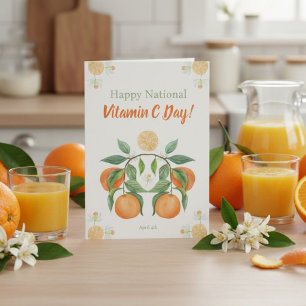 Frohen Nationalen Vitamin-C-Tag mit Orangenblüten Karte