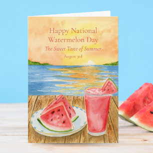 Frohen Nationalen Wassermelonen-Tag am 3. August Karte