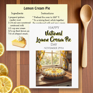 Frohen Nationalen Zitronencreme-Pie-Tag 29. Nov. Postkarte