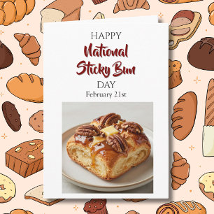 Frohen Nationaler Sticky Bun Tag! 21. Februar Karte