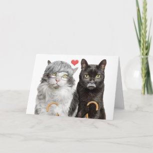 Frohen Oma- und Opa-Tag Lustiges Katzenpaar im Alt Feiertagskarte