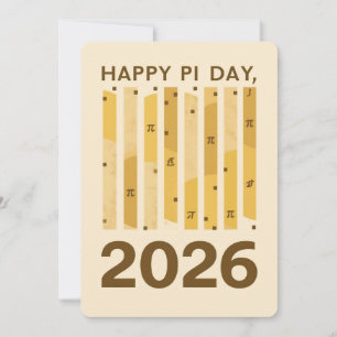 Frohen Pi-Tag 2026 Retro-Minimal-Math-Design-Plaka Einladung