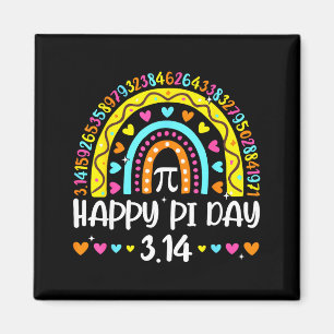 Frohen Pi-Tag 3.14 Zahl Regenbogen Mathe Geek Lehr Magnet