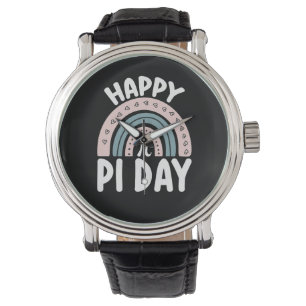 Frohen Pi-Tag Boho-Regenbogen Mathe Mathematik Armbanduhr