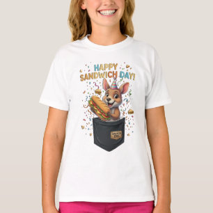Frohen Sandwich-Tag Chef - Kanguru Foodie Tier T-Shirt
