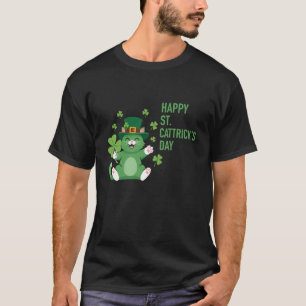 Frohen Sankt Cattrick's Tag Meow Glückliche Irisch T-Shirt