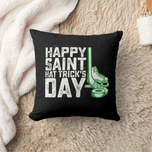 Frohen Sankt Hut-Trick-Tag Eishockey St. Patrick Kissen