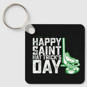 Frohen Sankt Hut-Trick-Tag Eishockey St. Patrick Schlüsselanhänger
