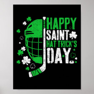 Frohen Sankt Hut-Trick-Tag Lustig Eishockey St Pat Poster