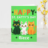 Frohen St. Cattys-Tag Nichte Karte (Gelbe Blume)