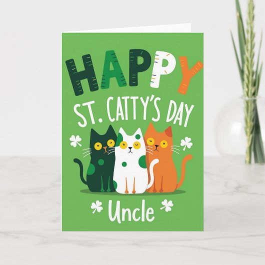 Frohen St. Cattys Tag Onkel Card Karte (Vorderseite)