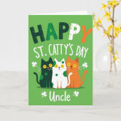 Frohen St. Cattys Tag Onkel Card Karte (Gelbe Blume)
