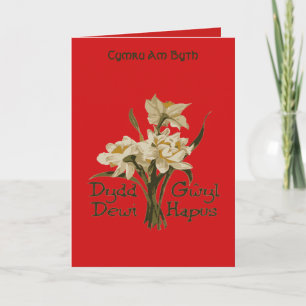 Frohen St. Davids Tag Dydd Gwyl Dewi Hapus Narziss Karte