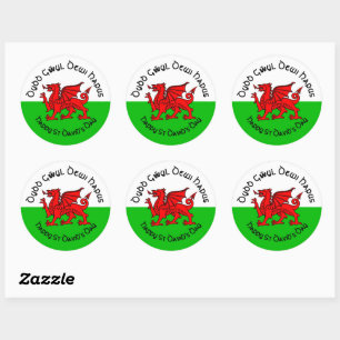 Frohen St Davids Tag im keltischen Stil Aufkleber
