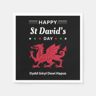 Frohen St. Davidstag Dydd Gŵyl Dewi Hapus 3 Serviette