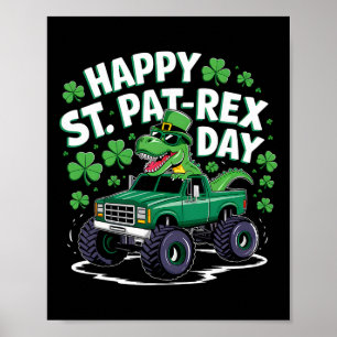 Frohen St Pat-Rex Patricks Tag Dinosaurier Monster Poster