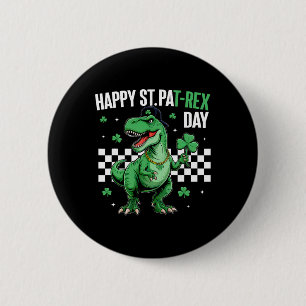Frohen St Pat T-Rex Tag Jungen Kinder Dinosaurier  Button